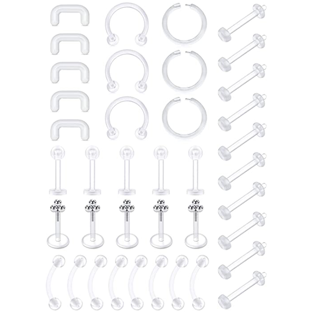 Helix Cartilage Ring - Clear Flexible Forwards Helix Tragus Daith