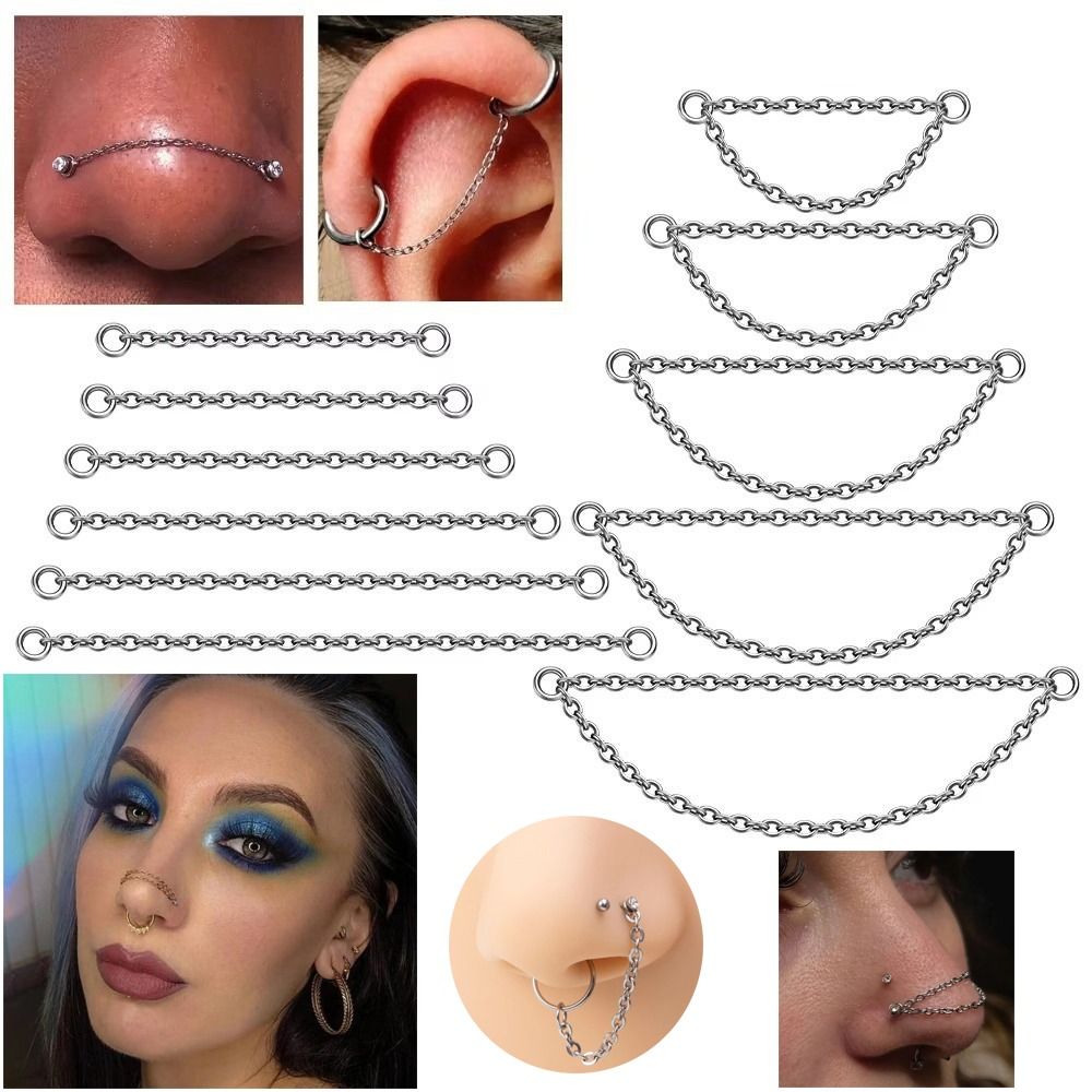 Body Jewelry Labret - Fashion Titanium Nose Chain Three Layer