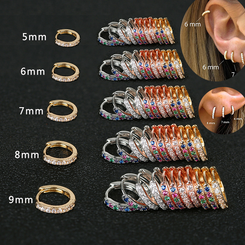 Helix Cartilage Ring - 2Pcs Rainbow Little Huggies Stainless Steel