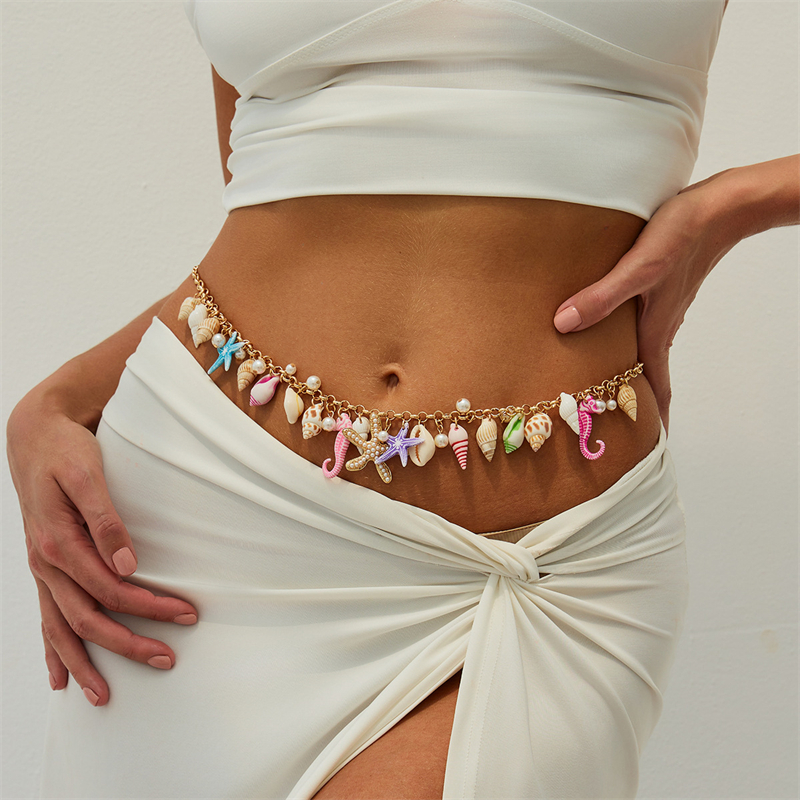 Body Jewelry For Women - Boho Starfish Shell Pendant Waist Chain