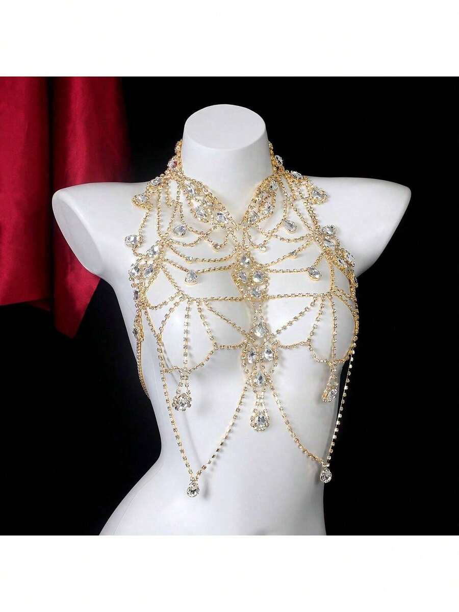 Body Jewelry For Women - Rhinestone Body Chain Bra Necklace For