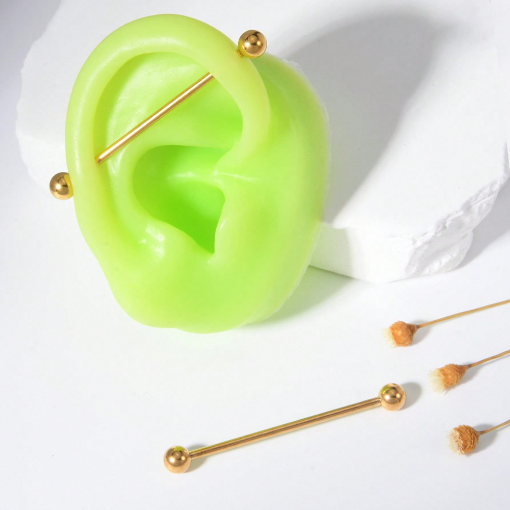Body Jewelry Industrial - 2PCS 14G Industrial Barbell Cartilage Earring