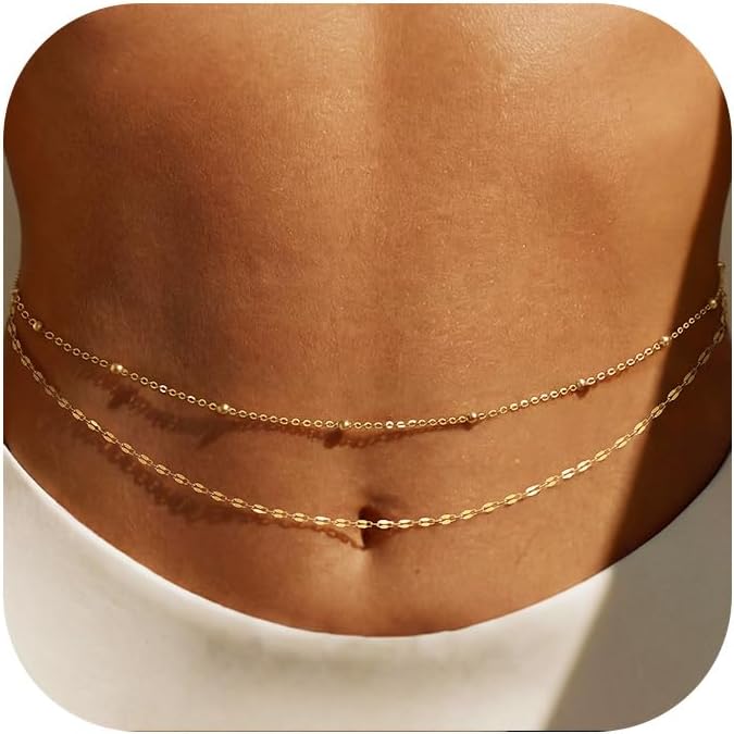Body Jewelry For Women - 14K Gold Plated Waist Chain Women