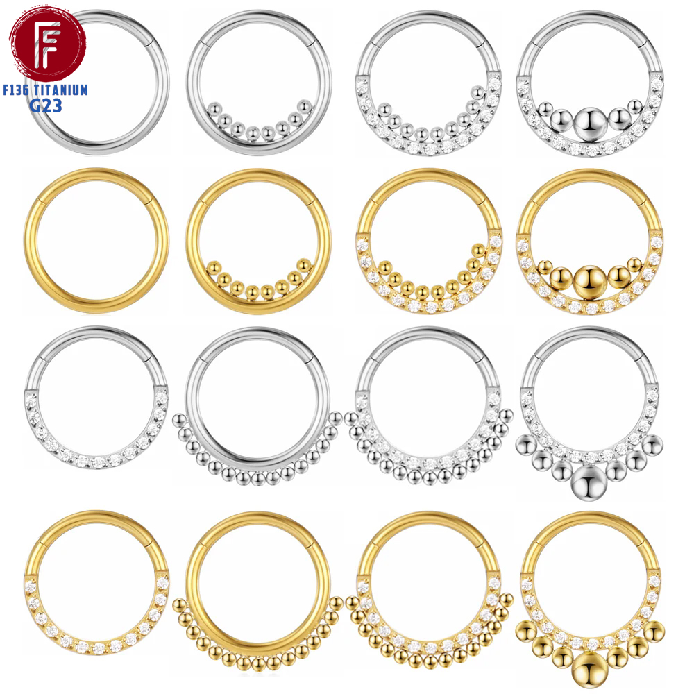 Helix Cartilage Ring - F136 Titanium Nose Piercing Hinged Bead