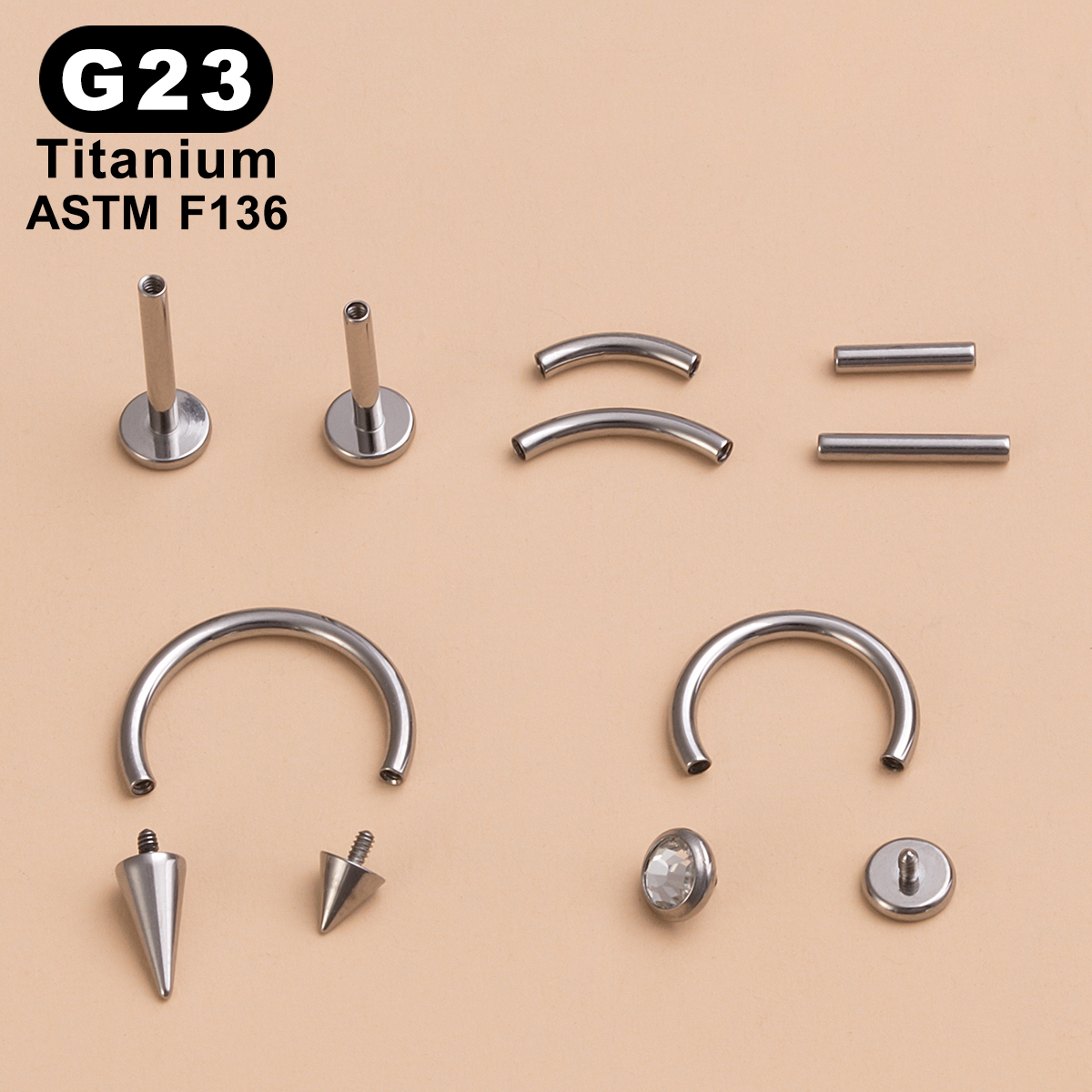 8pcs/Lot ASTM F136 Implantable - Body Jewelry Implant Grade Titanium review and price