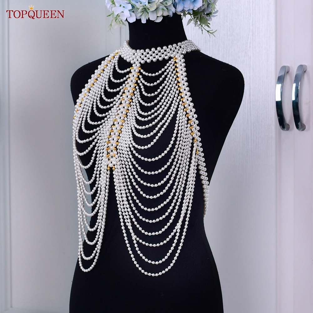 TOPQUEEN VG48 Bride Vest Cape  - Body Jewelry Vest review and price