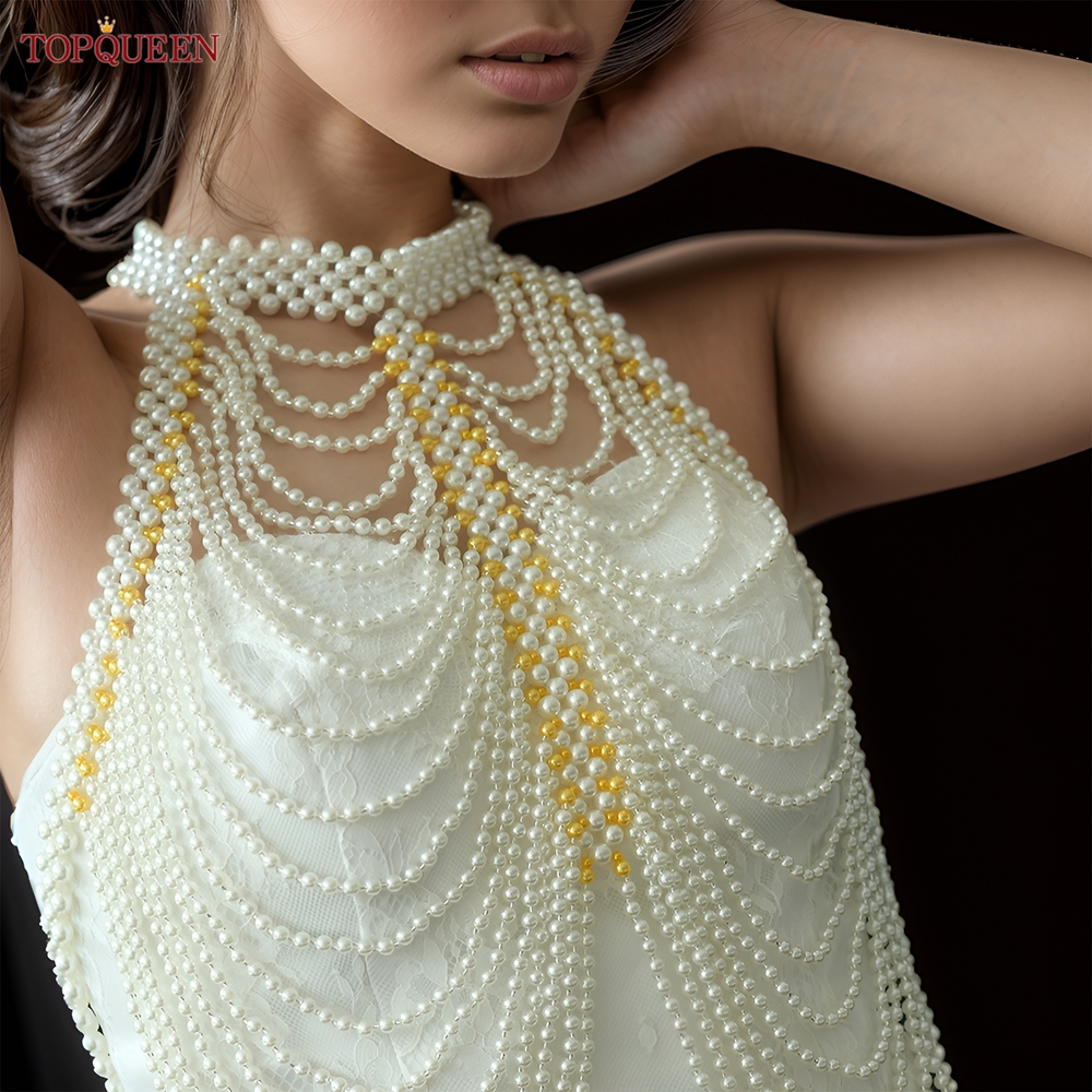 TOPQUEEN VG48 Bride Vest Cape  - Body Jewelry Vest review and price