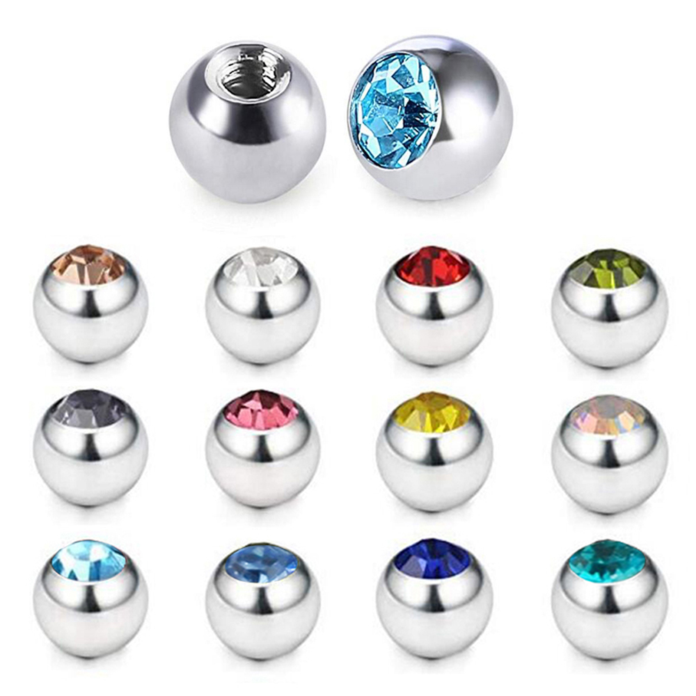 60pcs Stainless Steel CZ Cryst - Body Jewelry Replacement Ball review and price