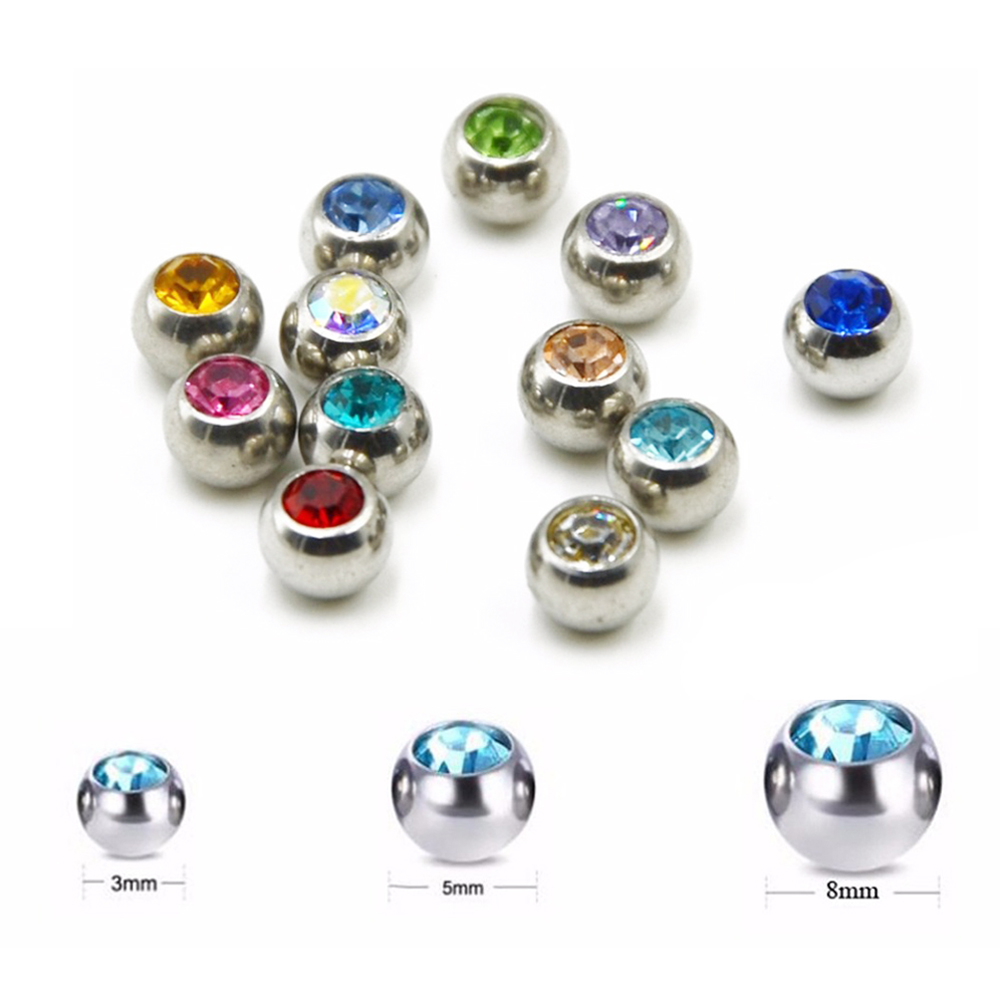 60pcs Stainless Steel CZ Cryst - Body Jewelry Replacement Ball review and price