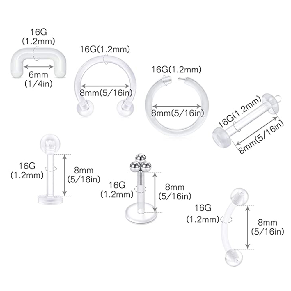 Clear Flexible Forwards Helix  - Helix Cartilage Ring review and price