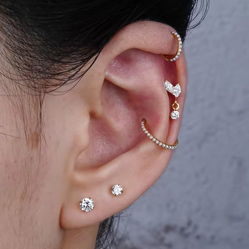1PC G23 Titanium Ear Studs Int - Body Jewelry Implant Grade Titanium review and price