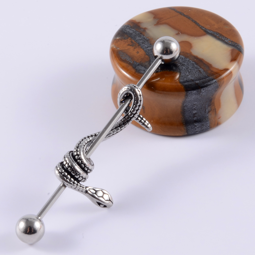 1Pcs Surgical Steel Snake Indu - Body Jewelry Industrial review and price