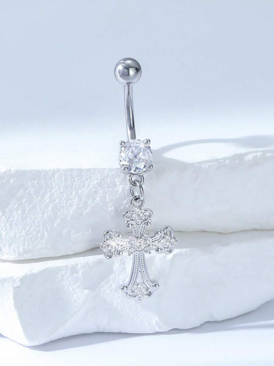 Gold-Tone Ornate Cross Navel R - Body Jewelry Labret review and price