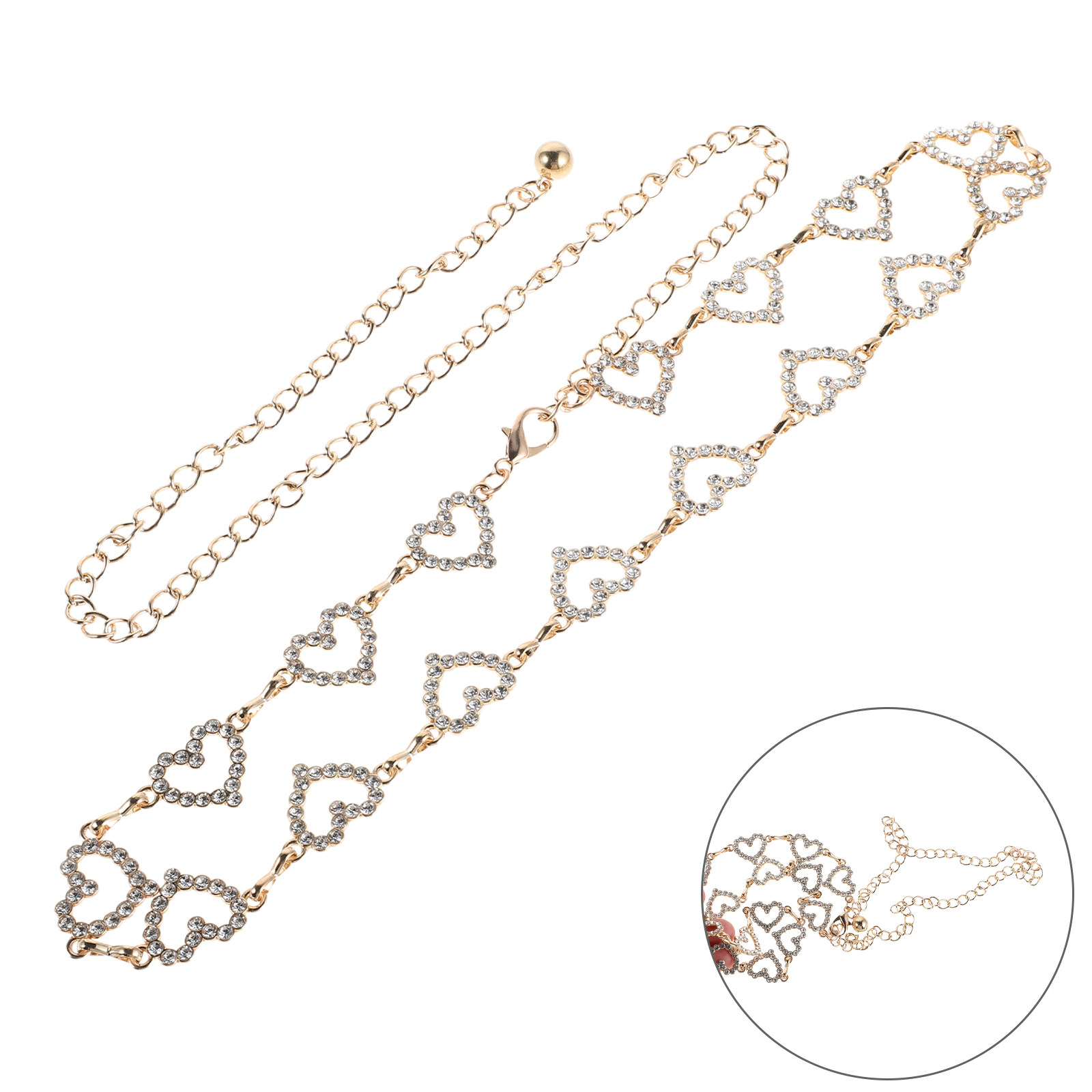 Women Heart Rhinestone Waist C - Body Jewelry For Women review and price