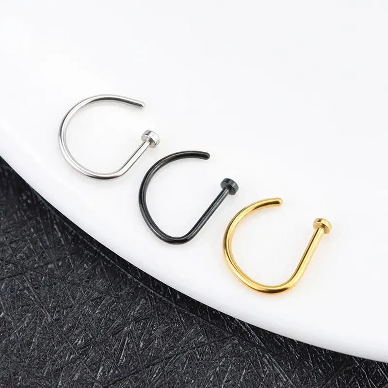 Fake Nose Ring Hoop Lip Labret - Body Jewelry Labret review and price