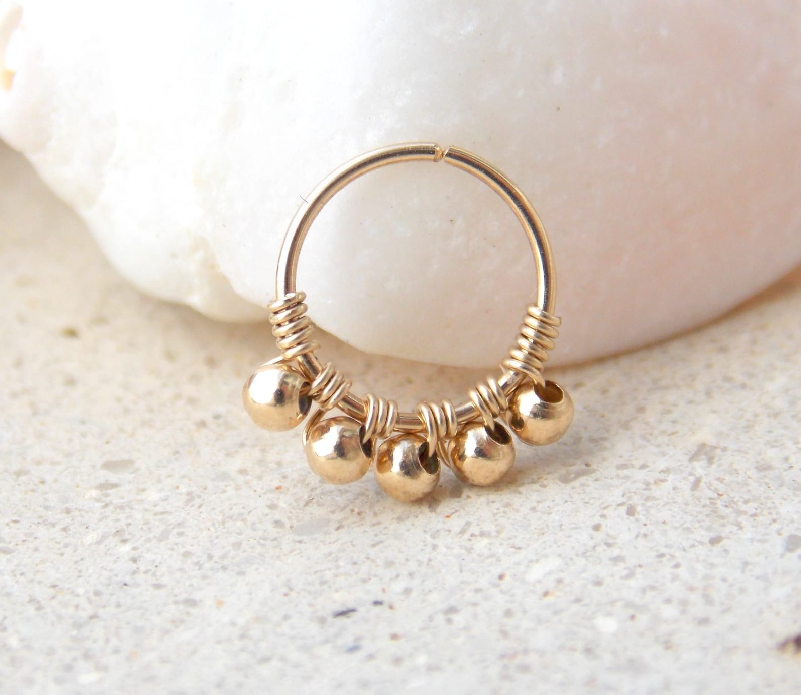 14K Gold Filled Beaded Nose Ri - Body Jewelry Hangers review and price