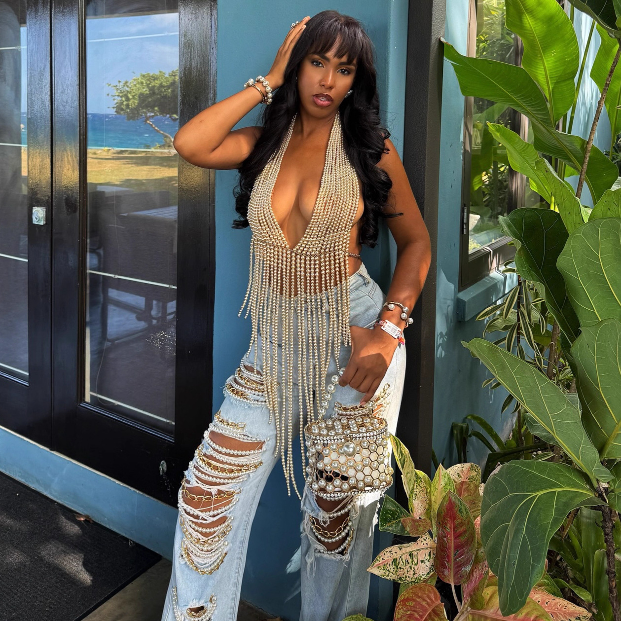 Luxury Design Deep V-neck Back - Body Jewelry Vest review and price