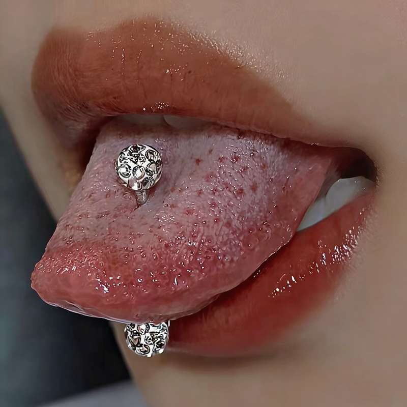 Titanium Steel Tongue Stud Spa - Body Jewelry Replacement Ball review and price