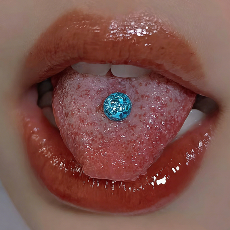 Titanium Steel Tongue Stud Spa - Body Jewelry Replacement Ball review and price