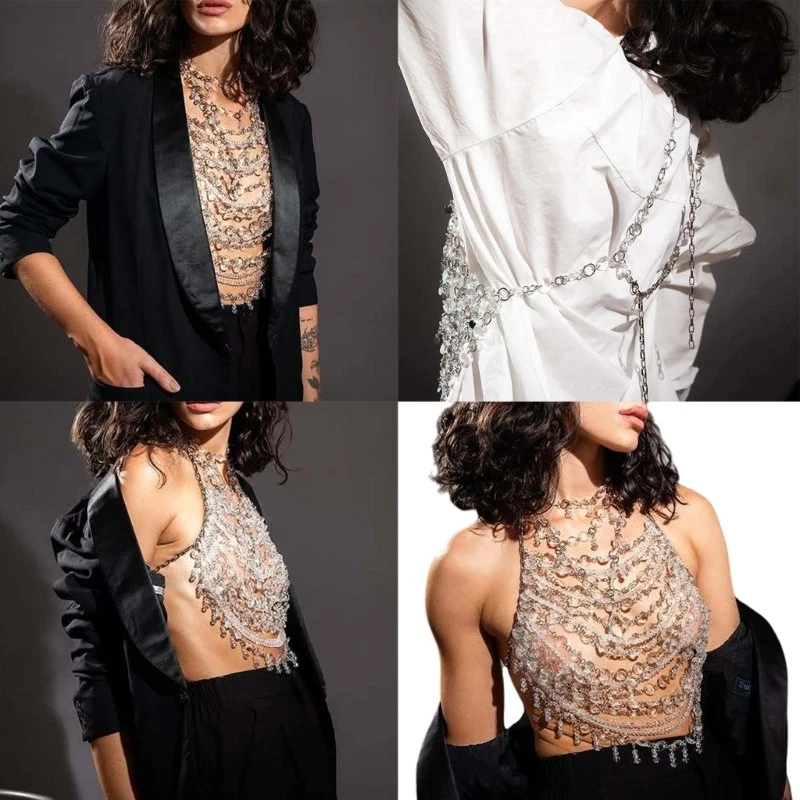 Handmade Beaded Vest Clear Cry - Body Jewelry Vest review and price