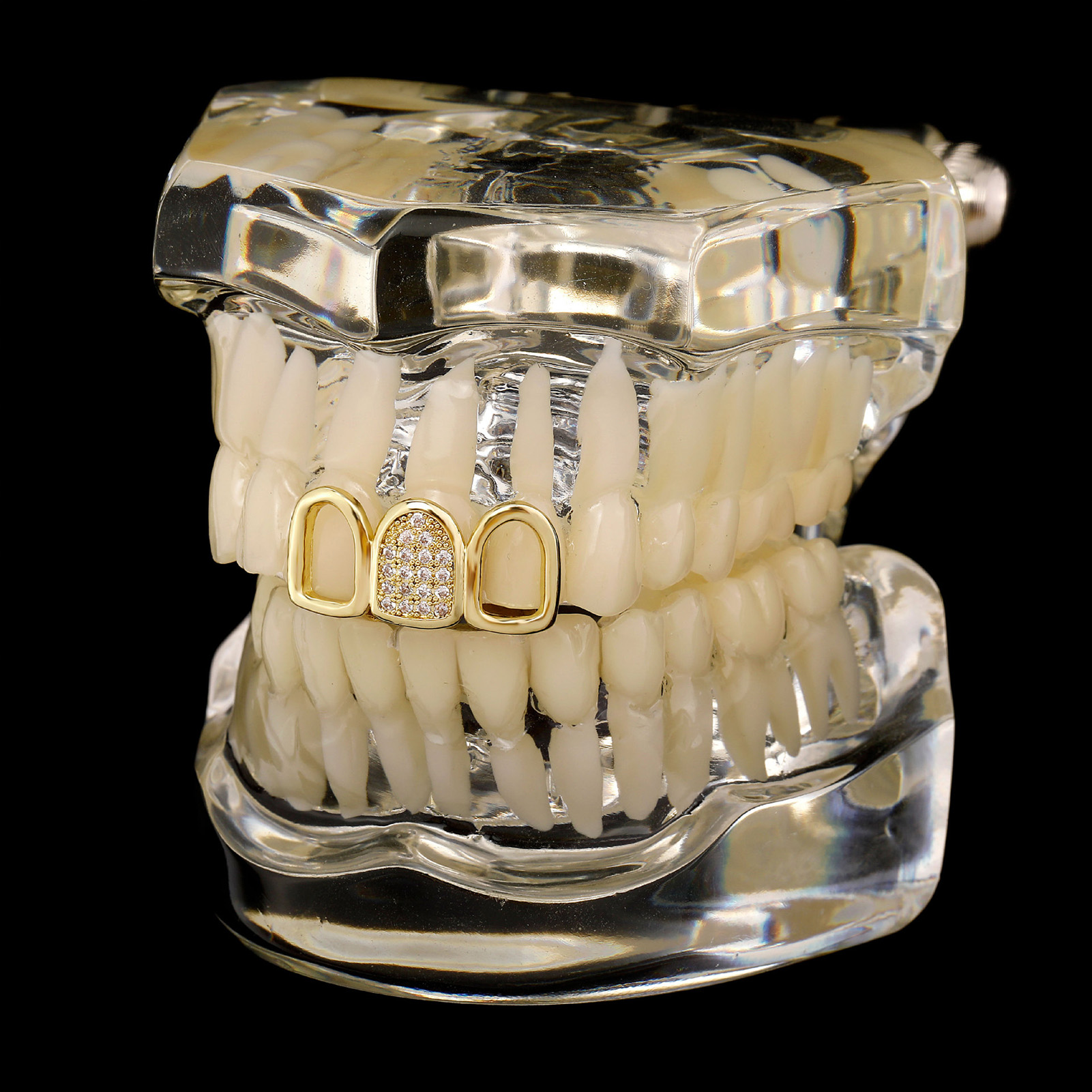 Rhinestone Teeth Cover Gold Pl - Body Jewelry Labret review and price