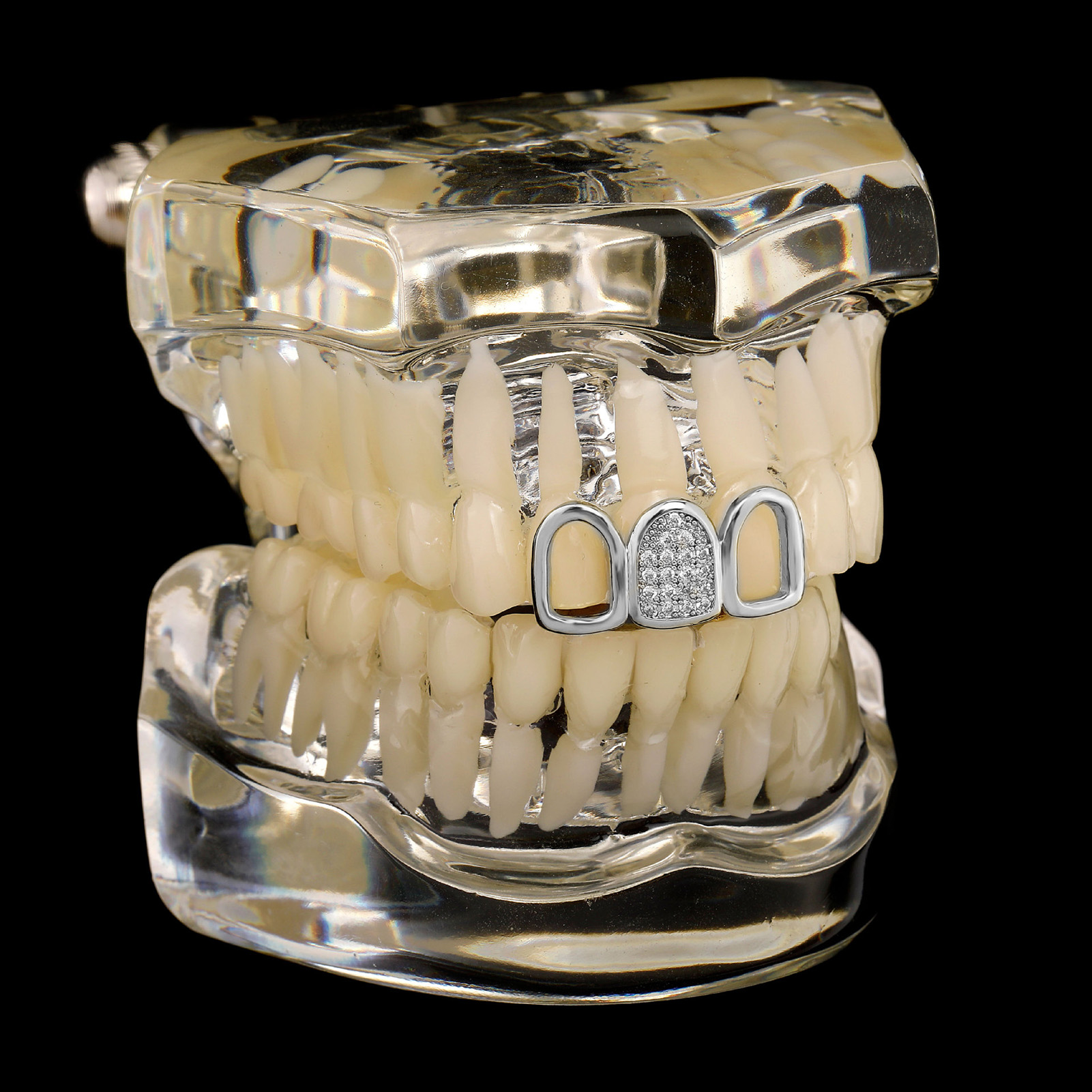 Rhinestone Teeth Cover Gold Pl - Body Jewelry Labret review and price