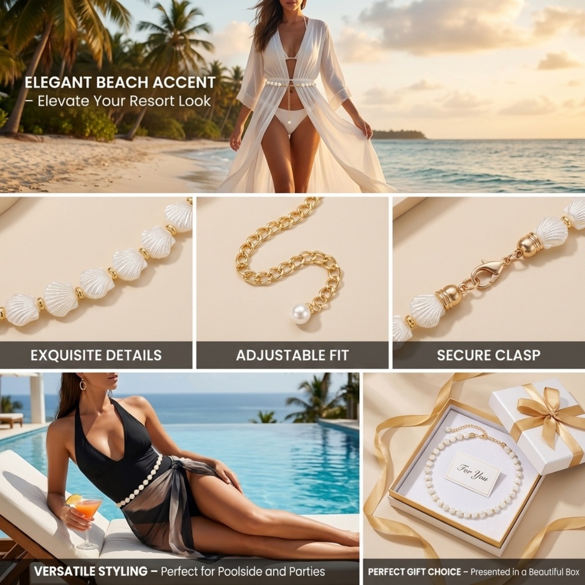 Summer Ocean Beach Acrylic She - Body Jewelry Men review and price