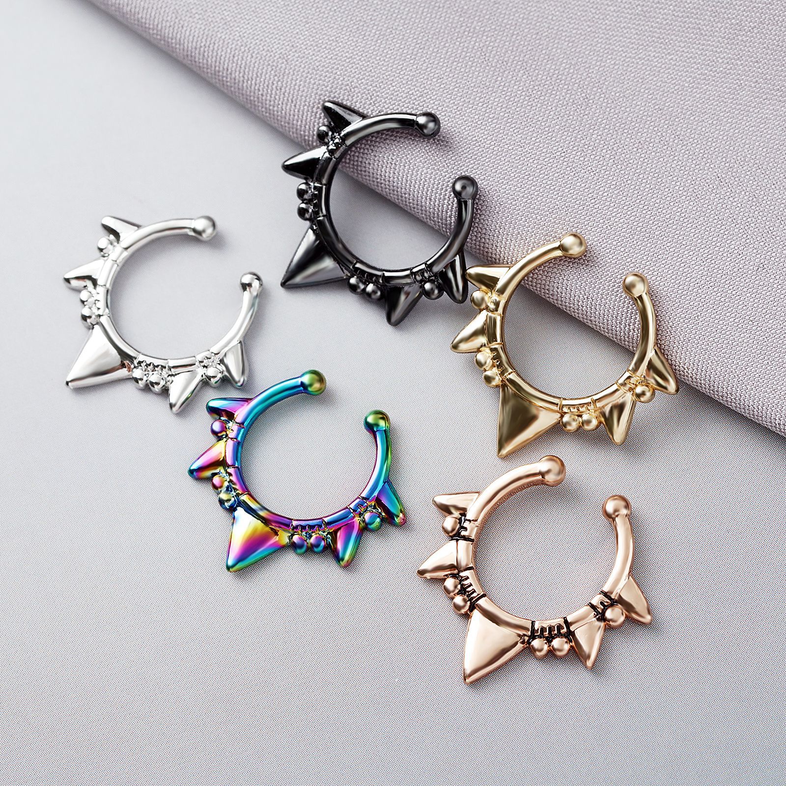 1PC New C-type punch-free fake - Body Jewelry Metal Types review and price
