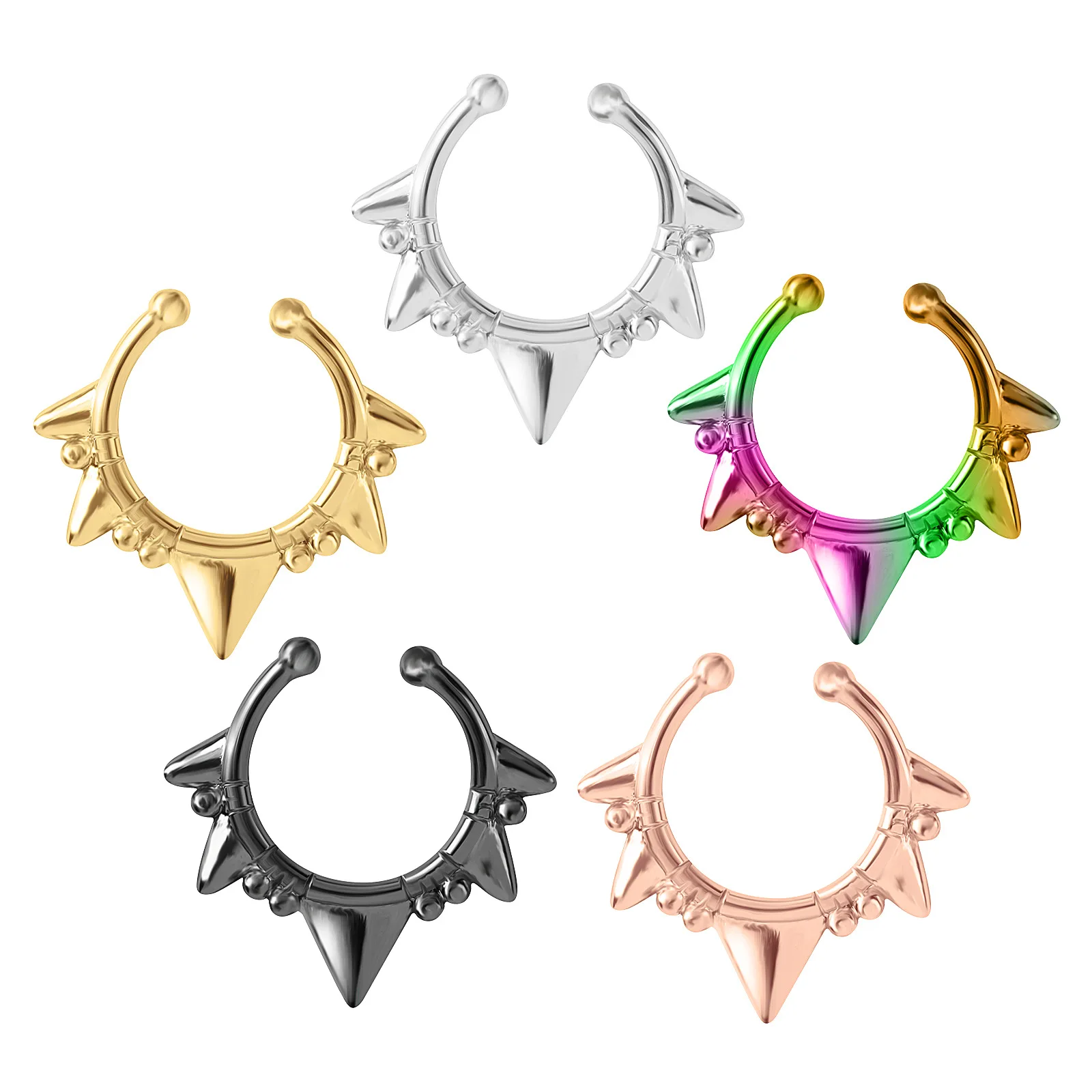 1PC New C-type punch-free fake - Body Jewelry Metal Types review and price