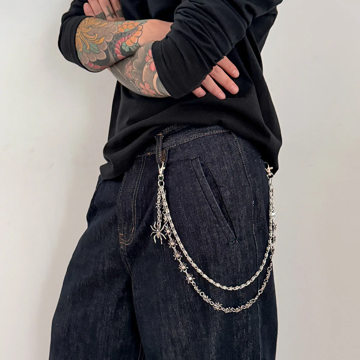 Mens Punk Waist Chain Belt Sil - Body Jewelry Men review and price