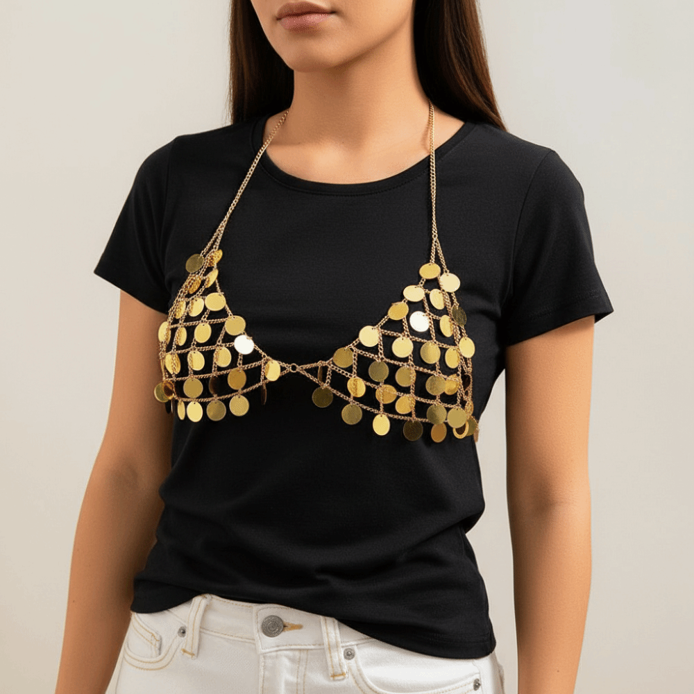 Simple Underwear Star Sequins  - Body Jewelry Vest review and price