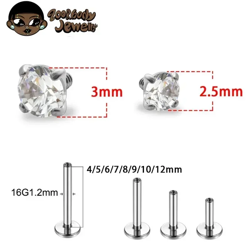1Pcs G23 Titanium Piercing CZ  - Helix Cartilage Ring review and price