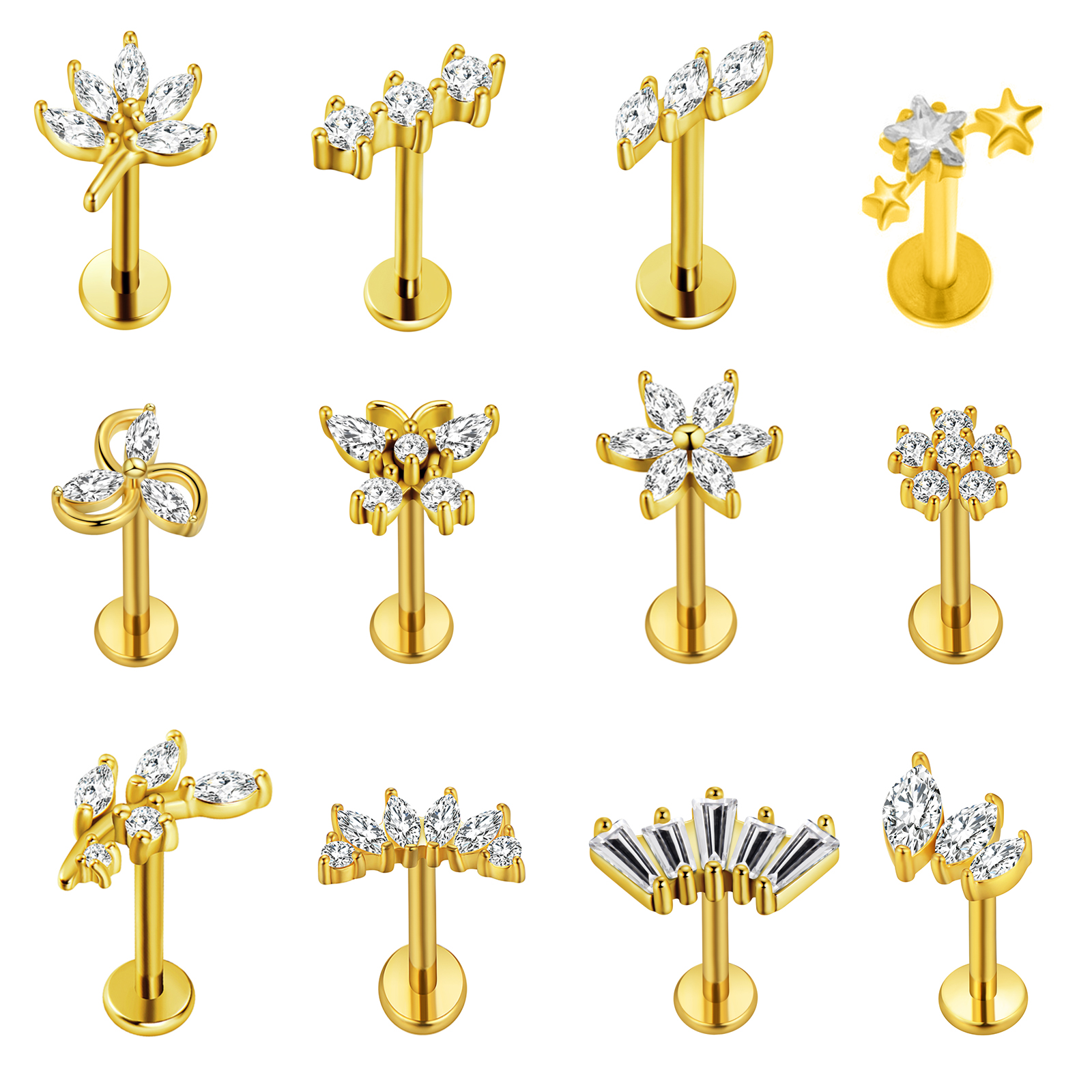 Maple Leaf Labret Piercing Sta - Body Jewelry Labret review and price