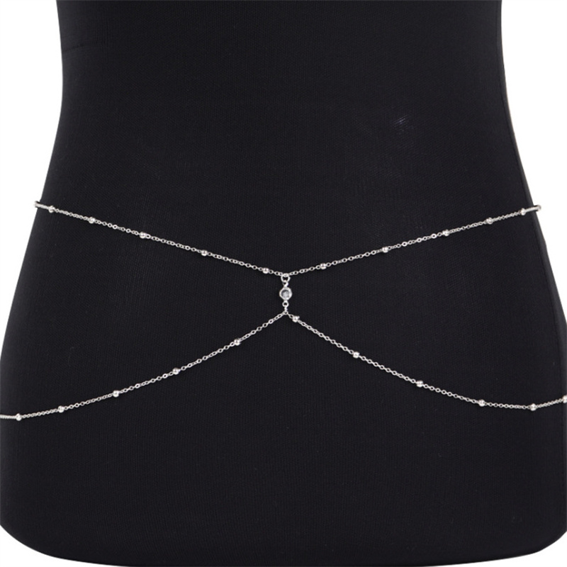 Clear Rhinestone Beaded Belly  - Body Jewelry For Women review and price