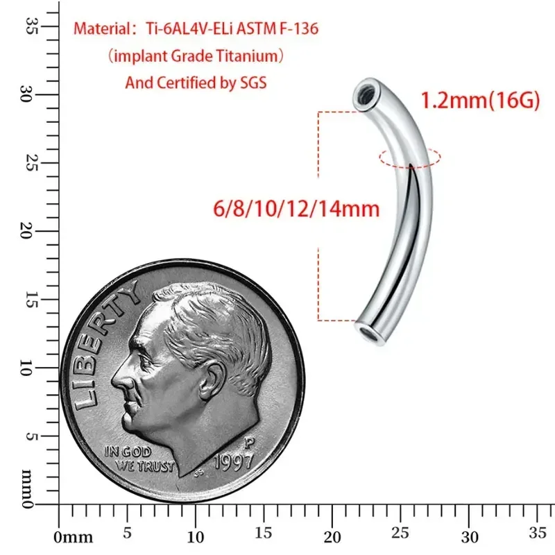 10 Pcs/Lot ASTM F136 Titanium  - Helix Cartilage Ring review and price