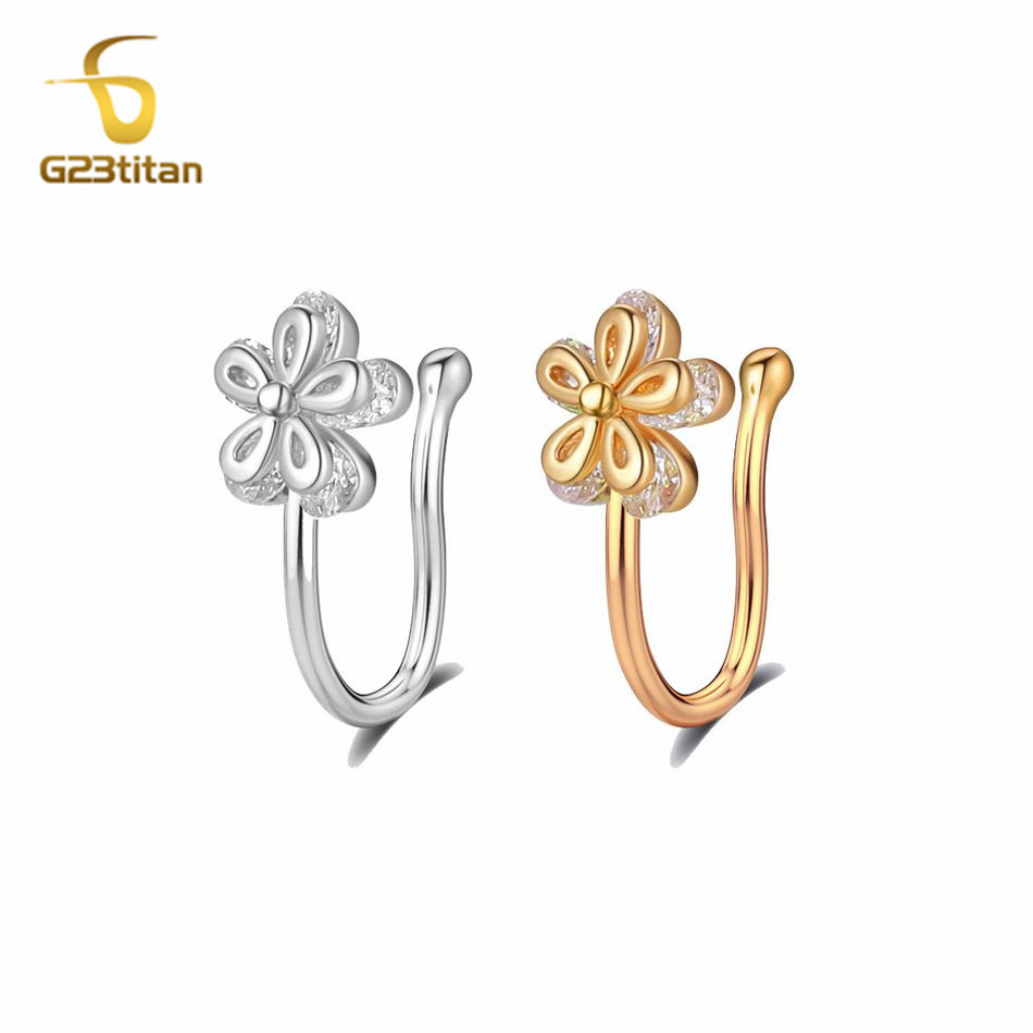 1pc Inlaid Zircon Flower Coppe - Helix Cartilage Ring review and price
