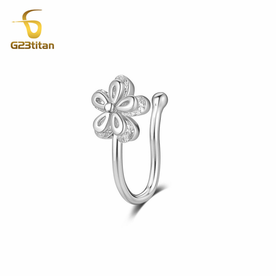 1pc Inlaid Zircon Flower Coppe - Helix Cartilage Ring review and price
