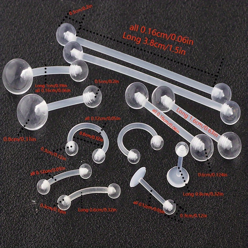 2pcs/12pcs Clear Retainers Pie - Body Jewelry Industrial review and price