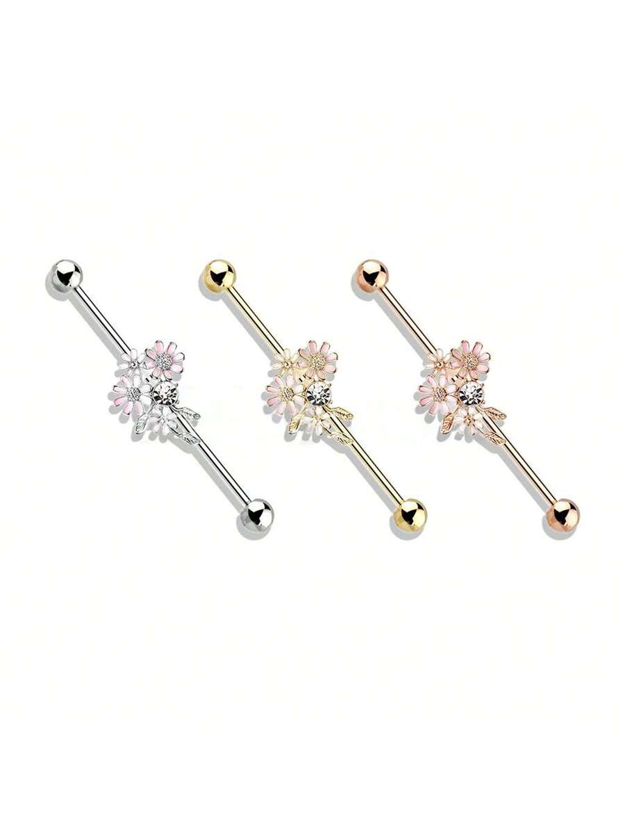 Floral Industrial Barbell Ear  - Body Jewelry Industrial review and price