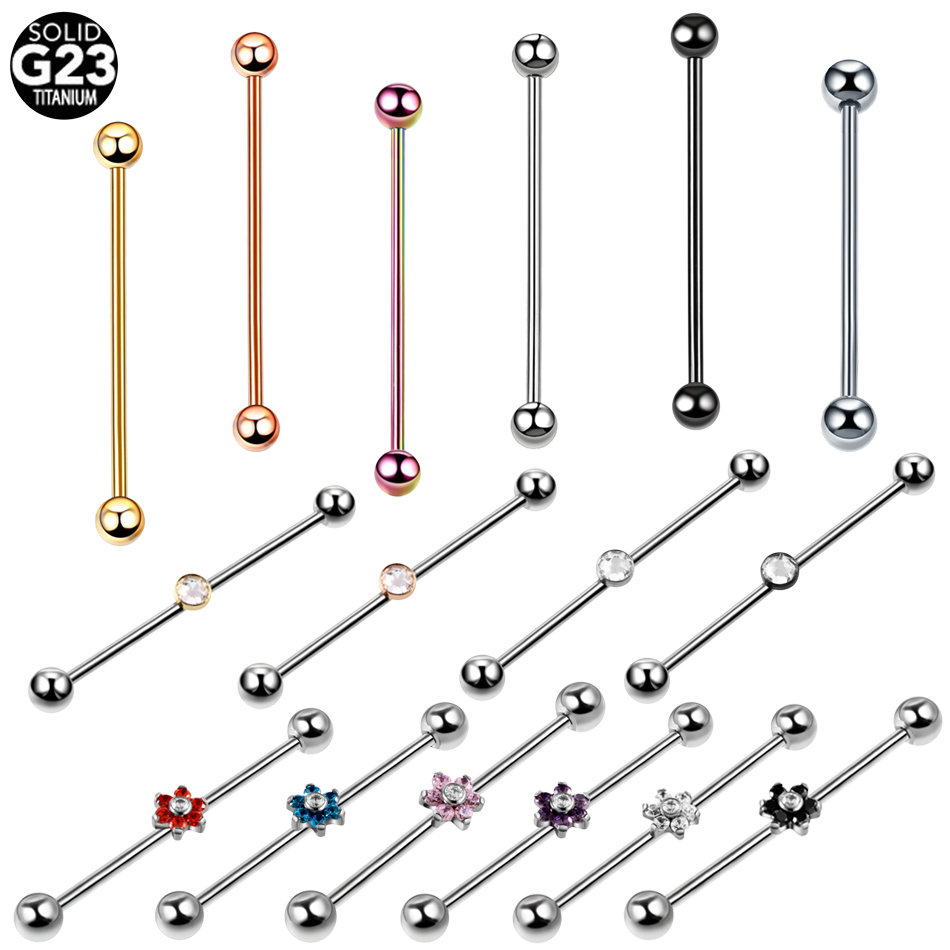 1PC Titanium Piercing Gem Indu - Body Jewelry Industrial review and price