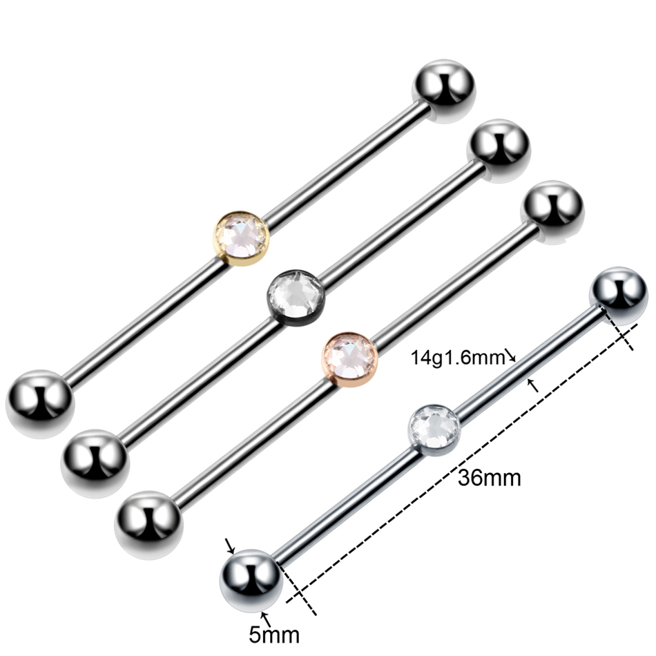 1PC Titanium Piercing Gem Indu - Body Jewelry Industrial review and price