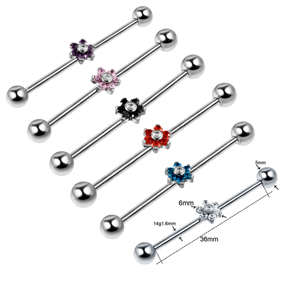 1PC Titanium Piercing Gem Indu - Body Jewelry Industrial review and price