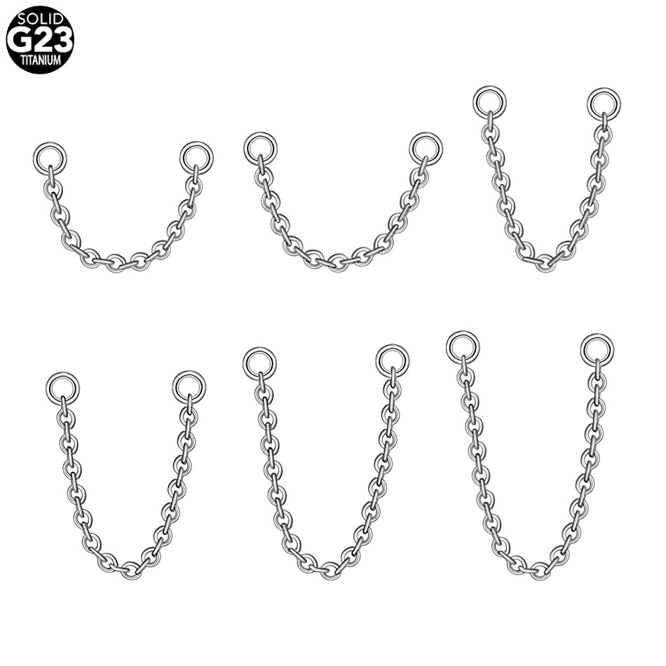 1/5PCS Titanium Double Chain f - Body Jewelry Industrial review and price