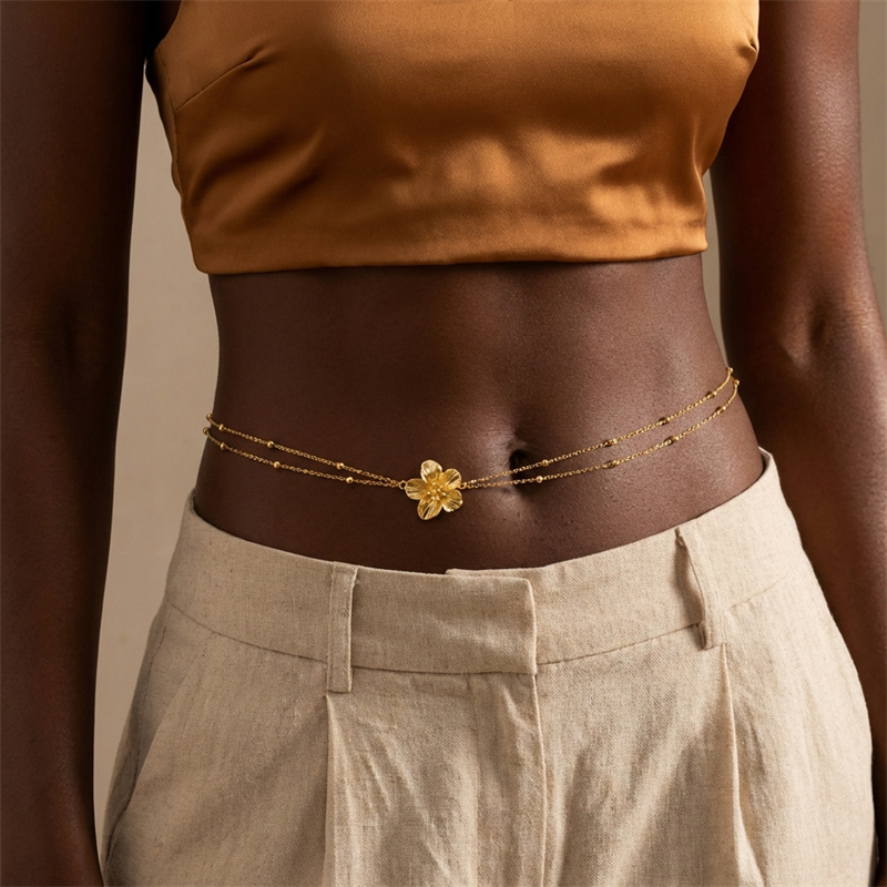 Simple Double Layers Belly Cha - Body Jewelry For Women review and price