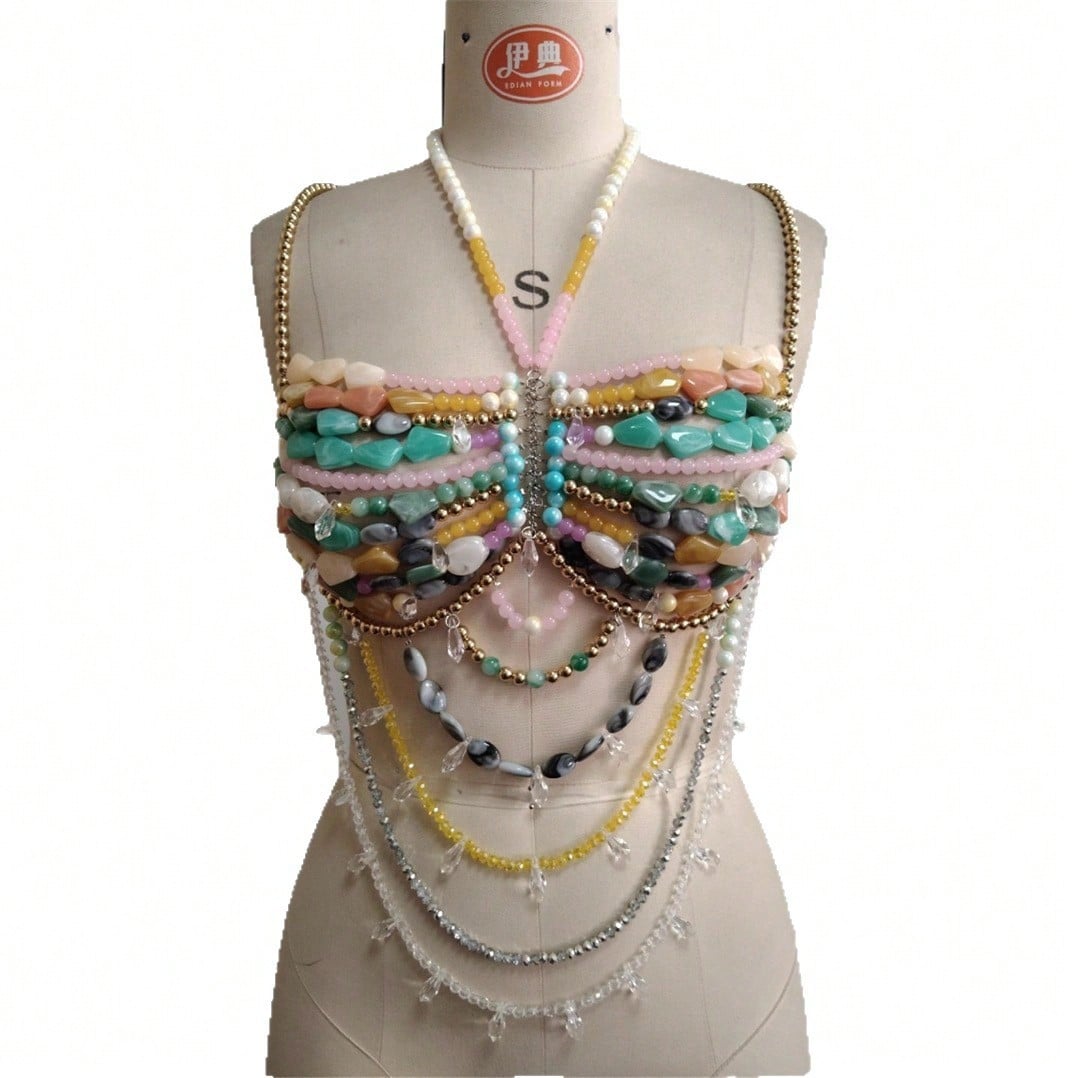 GLOSSMOON Handmade Beaded Vest - Body Jewelry Vest review and price
