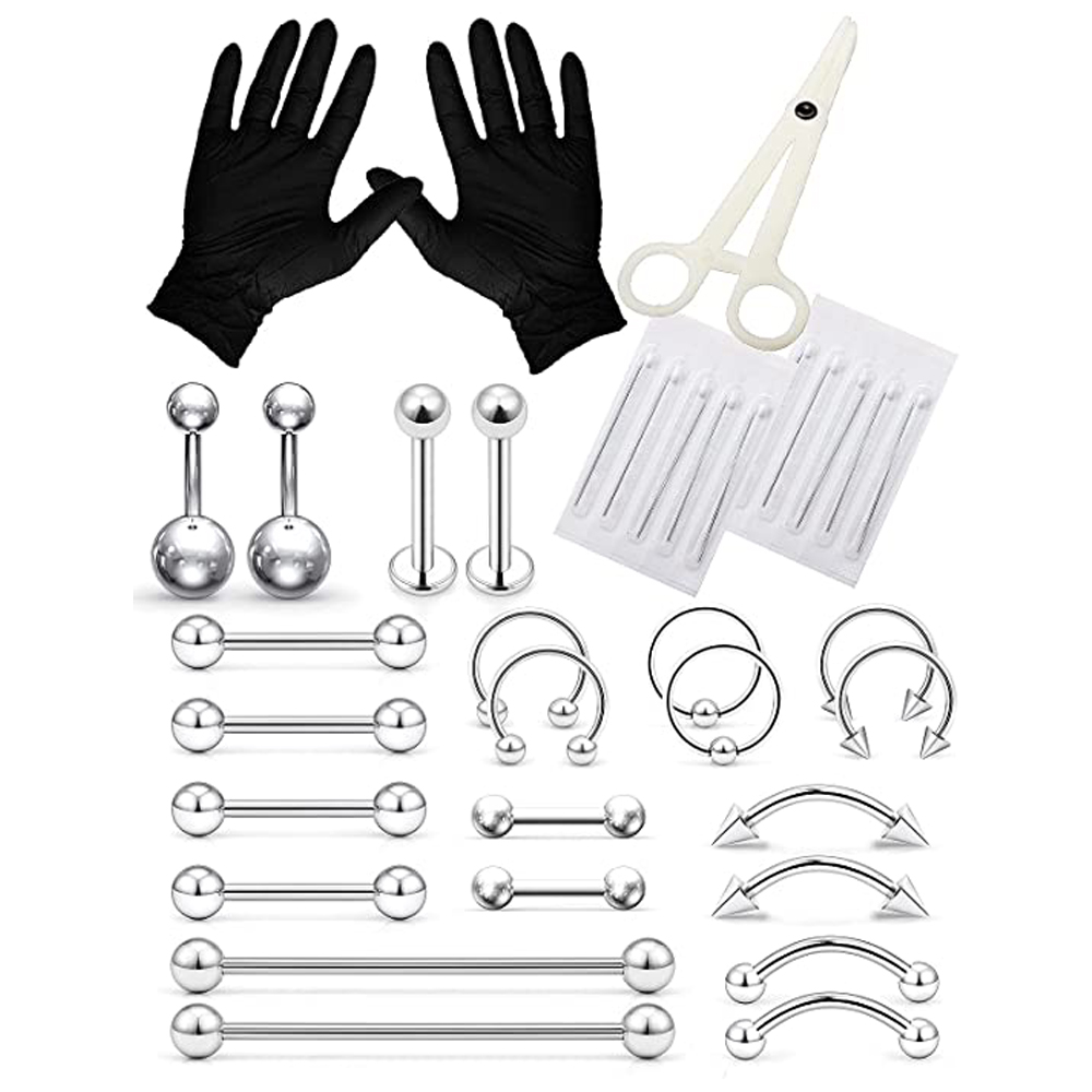 Piercing Kit Stainless Steel E - Body Jewelry Industrial review and price
