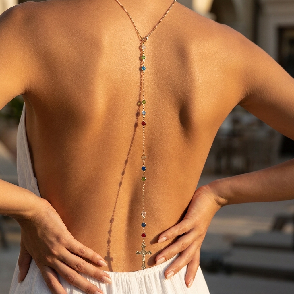 Minimalist Cross Crystal Back  - Body Jewelry For Women review and price