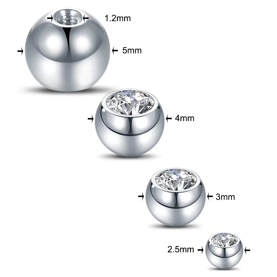 10Pcs G23 Titanium External Th - Body Jewelry Replacement Ball review and price