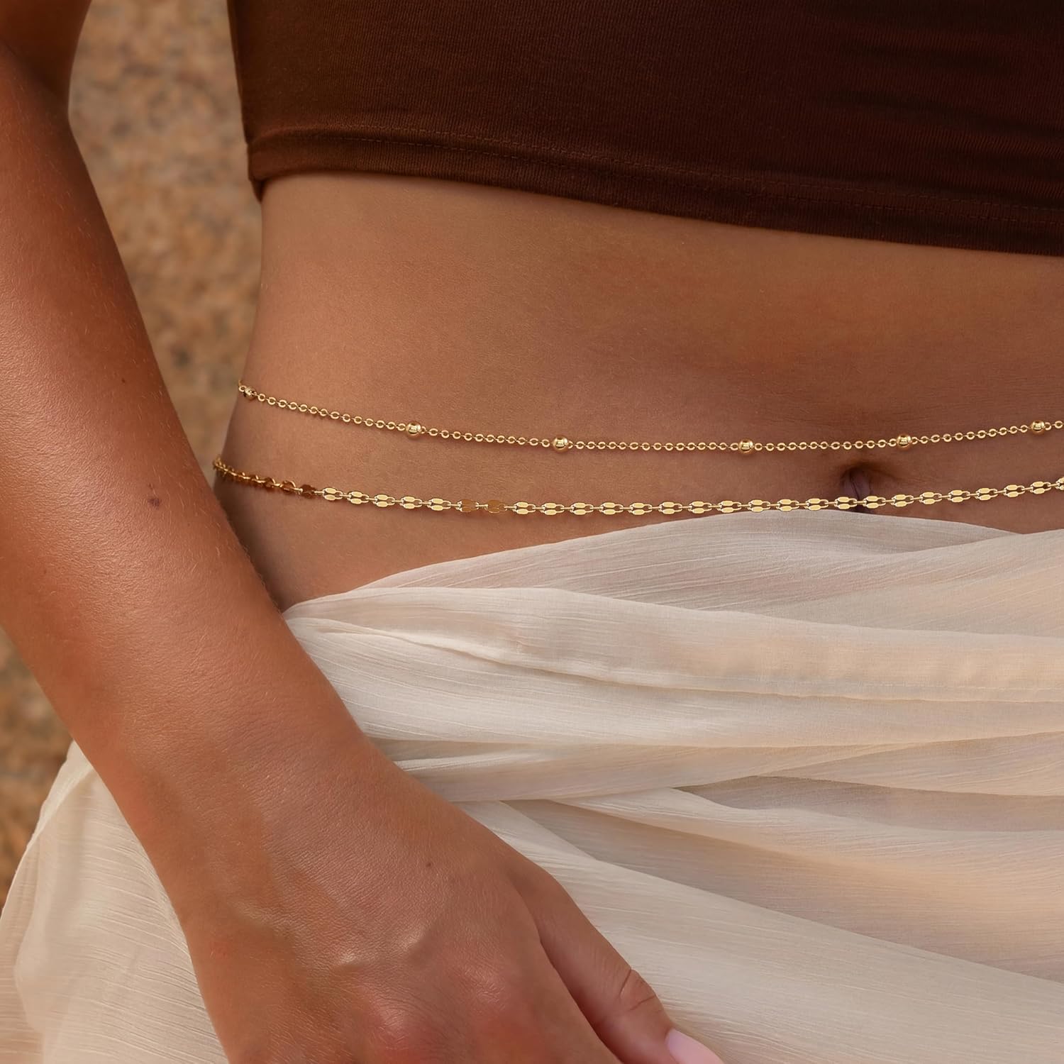 14K Gold Plated Waist Chain Wo - Body Jewelry For Women review and price
