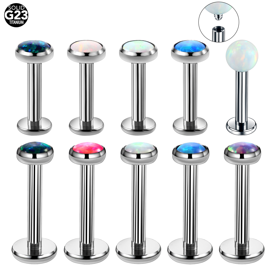 1PC Titanium Opal Labret Lip R - Helix Cartilage Ring review and price